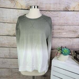 Kenneth Cole Reaction Women's Gradient Sweatshirt Long Sleeve Pullover Green Siz